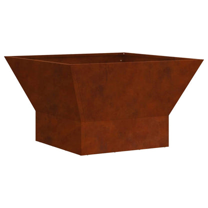 vidaXL Fire Bowl Rusty 60 x 60 x 35 cm Weathering Steel 2