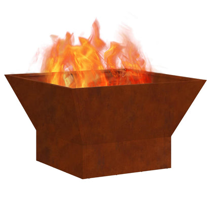 vidaXL Fire Bowl Rusty 60 x 60 x 35 cm Weathering Steel 3