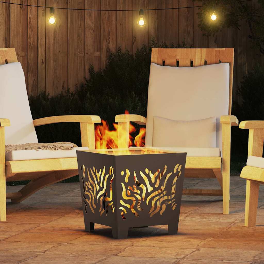 vidaXL Fire Pit Black 40 x 40 x 40 cm Weathering steel 4