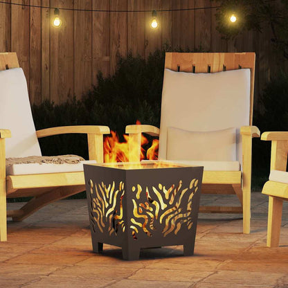 vidaXL Fire Pit Black 40 x 40 x 40 cm Weathering steel 4