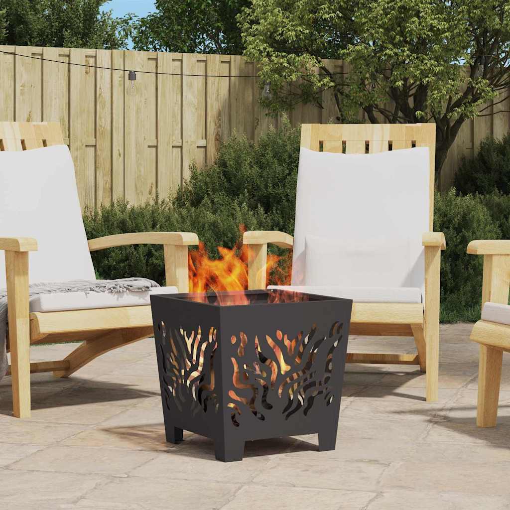 vidaXL Fire Pit Black 40 x 40 x 40 cm Weathering steel 1