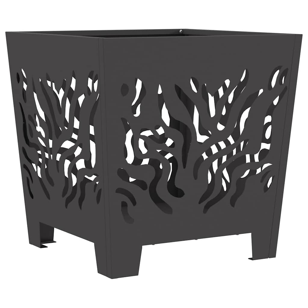 vidaXL Fire Pit Black 40 x 40 x 40 cm Weathering steel 2