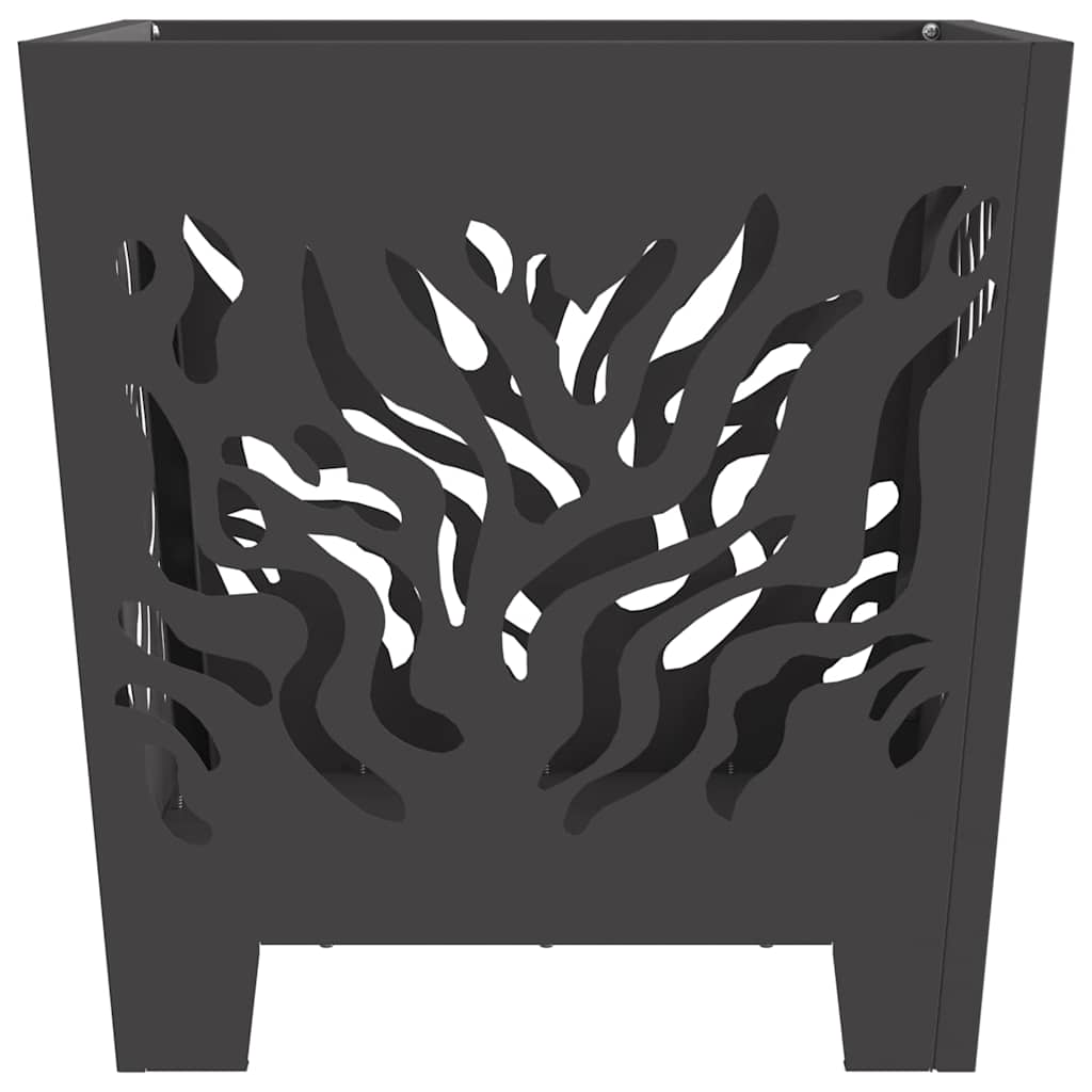 vidaXL Fire Pit Black 40 x 40 x 40 cm Weathering steel 5
