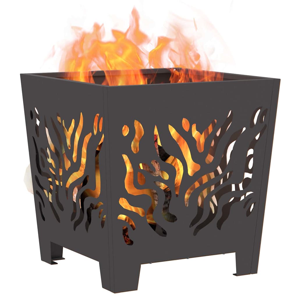 vidaXL Fire Pit Black 40 x 40 x 40 cm Weathering steel 3