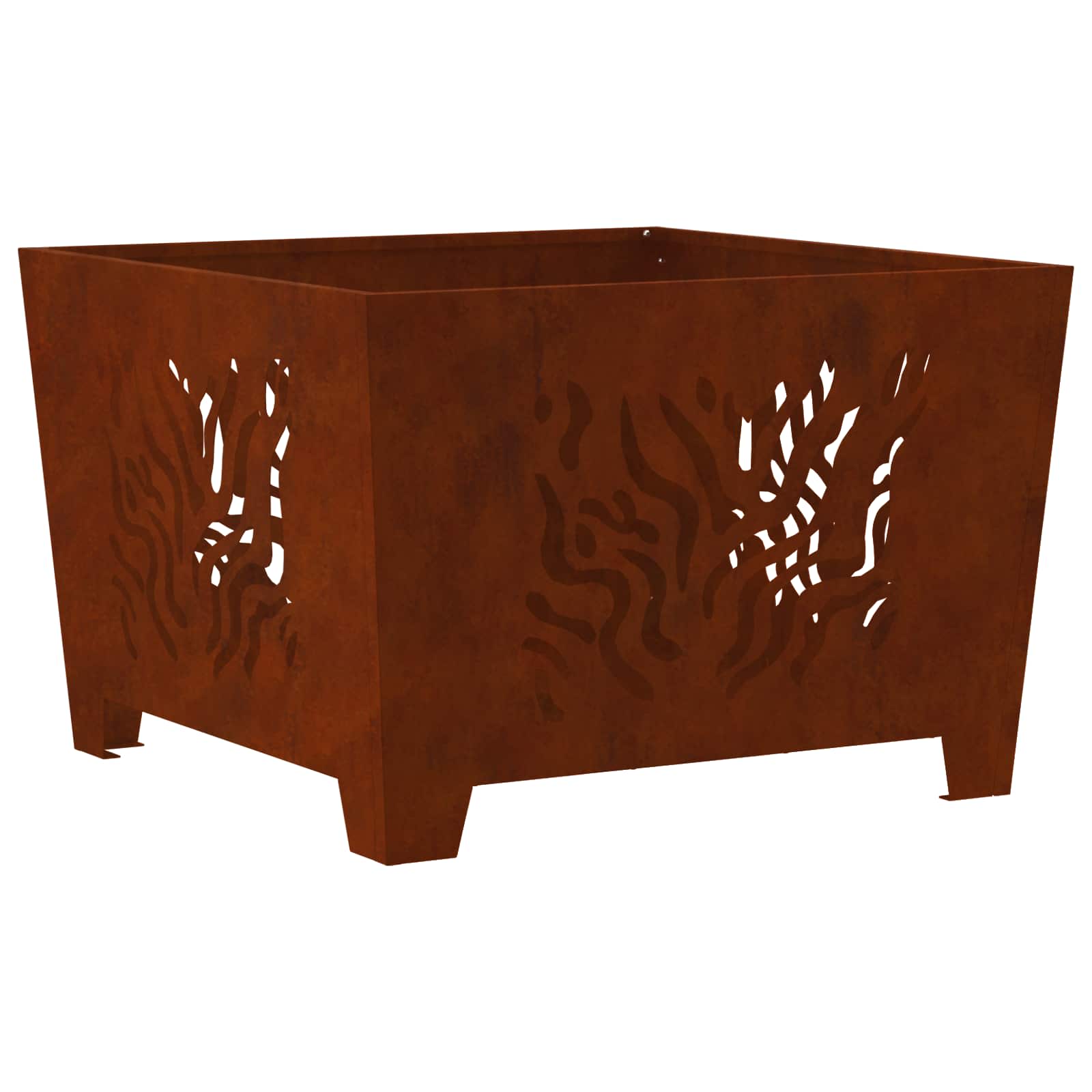 vidaXL Fire Pit Brown 60 x 60 x 40 cm Weathering steel 2
