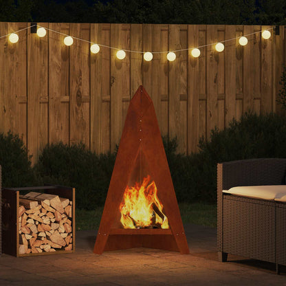 vidaXL Fire Bowl Rusty 58 x 40 x 100 cm Weathering Steel 4