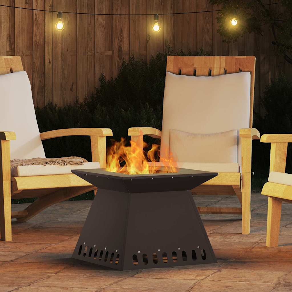 vidaXL Fire Bowl Black 48 x 48 x 40 cm Weathering Steel 4