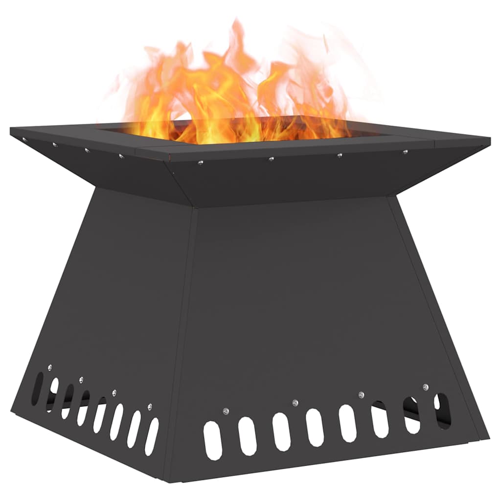 vidaXL Fire Bowl Black 48 x 48 x 40 cm Weathering Steel 3