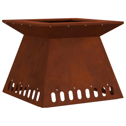 vidaXL Fire Bowl Rusty 48 x 48 x 40 cm Weathering Steel 2
