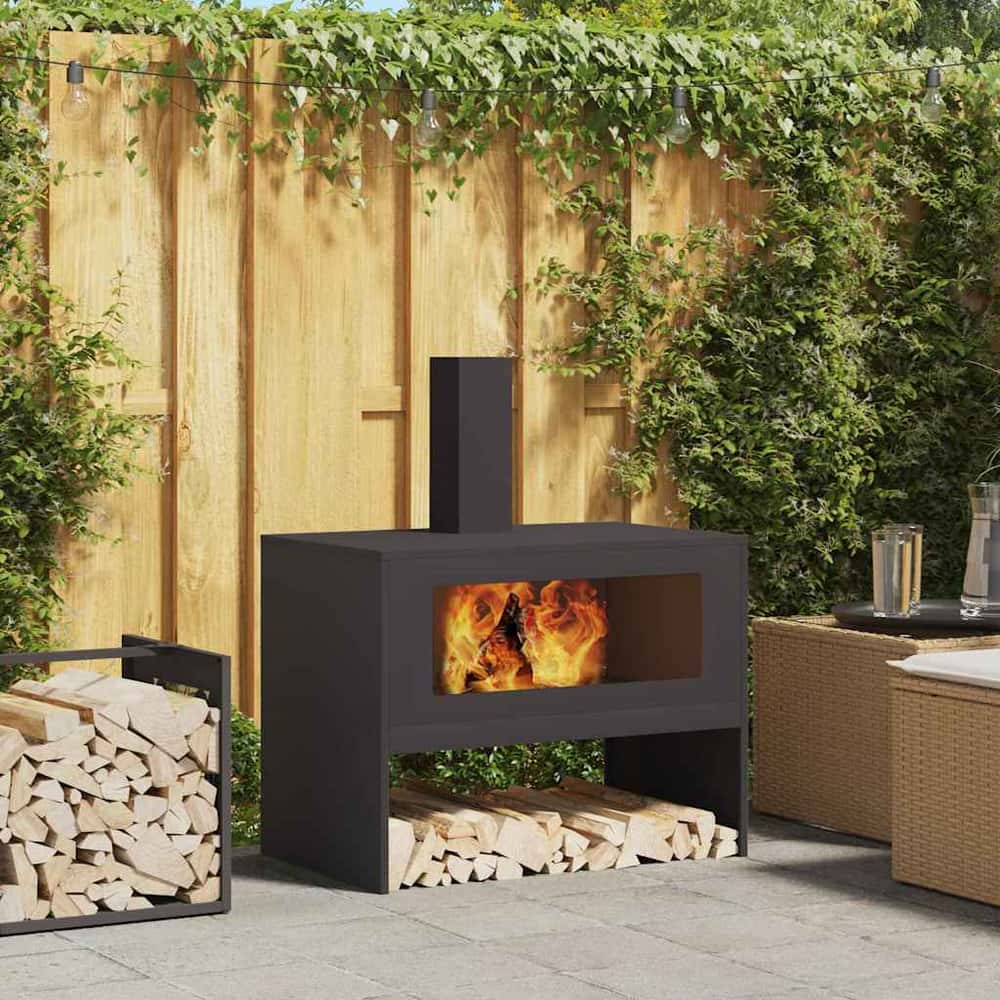 Fire Pit Rusty Weathering Steel Cold-rolled steel/black 80 cm 50 cm