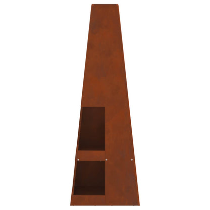 vidaXL Fire Bowl Rusty 35 x 35 x 100 cm 6