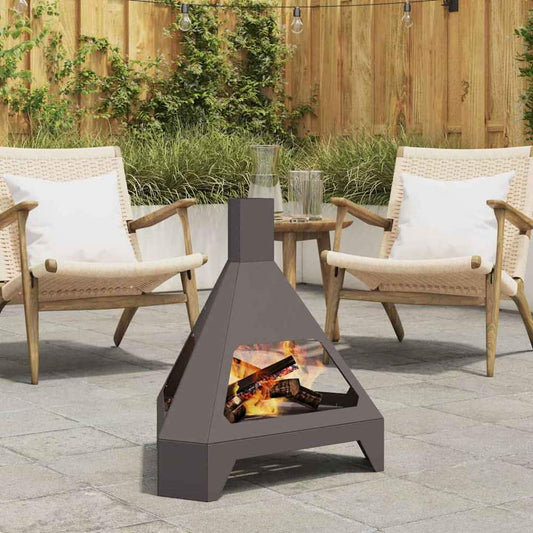 Fire Bowl Black 50 x 43 x 52 cm Weathering Steel Cold-rolled steel/black