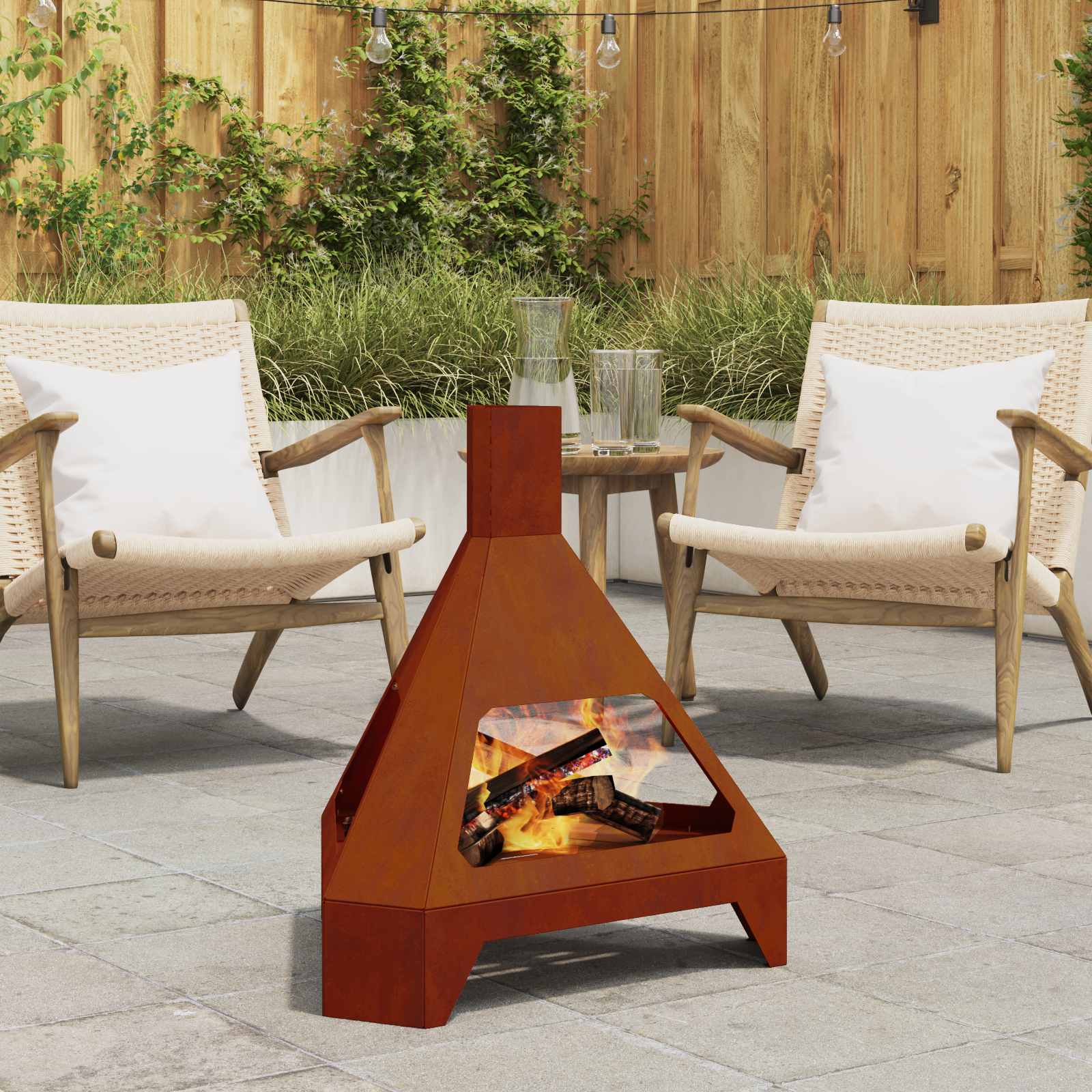 vidaXL Fire Bowl Rusty 50 x 43 x 52 cm Weathering Steel 1