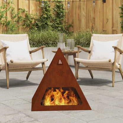 vidaXL Fire Bowl Rusty 50 x 50 x 51 cm Weathering Steel 1
