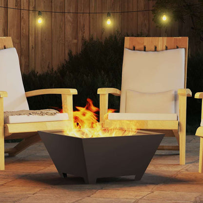 vidaXL Fire Bowl Black 60 x 60 x 30 cm Weathering Steel 4