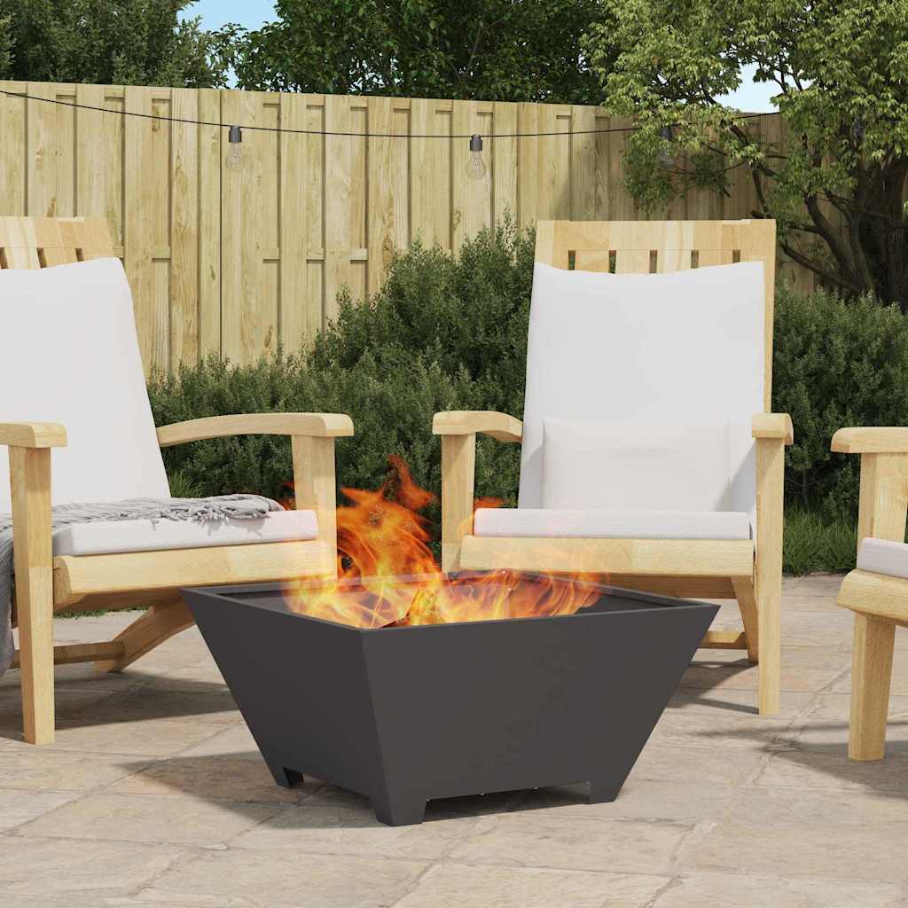 vidaXL Fire Bowl Black 60 x 60 x 30 cm Weathering Steel 1
