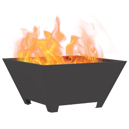 vidaXL Fire Bowl Black 60 x 60 x 30 cm Weathering Steel 3