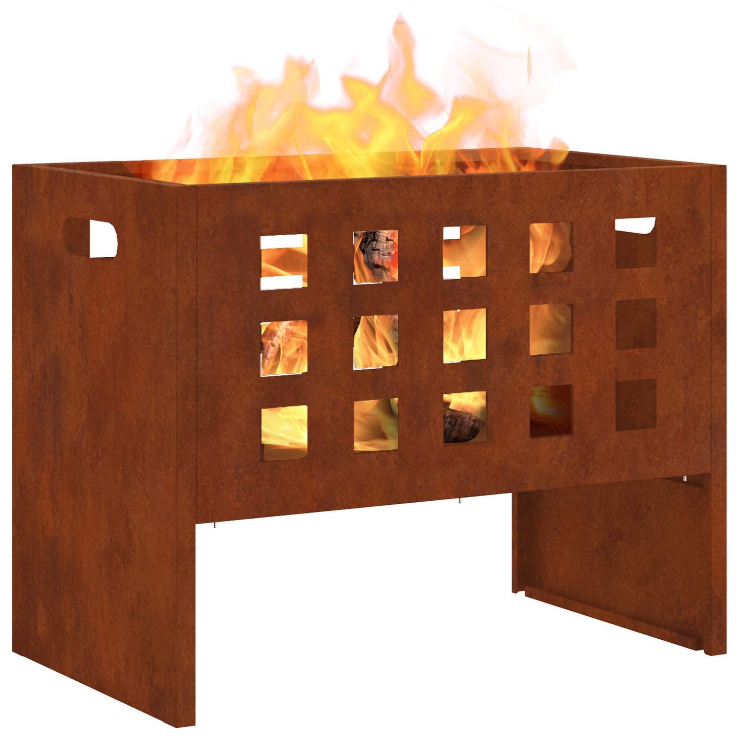 vidaXL Fire Bowl Brown 50 x 30 x 40 cm Steel 3