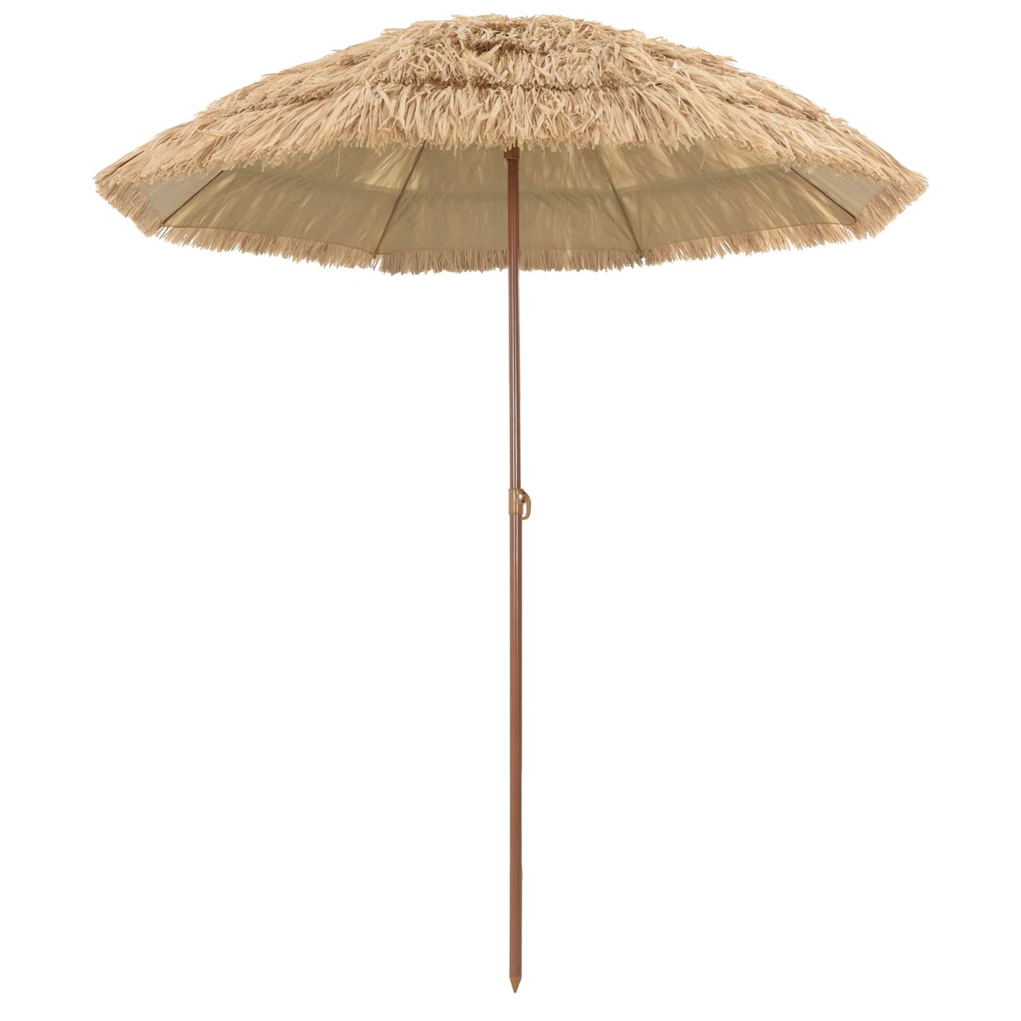 vidaXL Beach Parasol 160 x 160 x 196 cm Polyester and Steel Natural 2