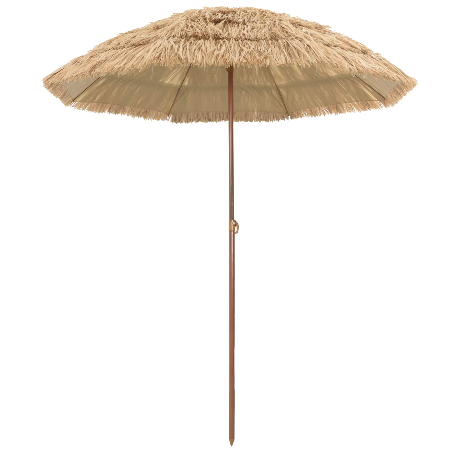 vidaXL Beach Parasol 160 x 160 x 196 cm Polyester and Steel Natural 2