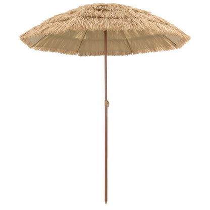 vidaXL Beach Parasol 160 x 160 x 196 cm Polyester and Steel Natural 2