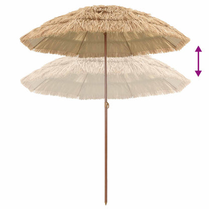 vidaXL Beach Parasol 160 x 160 x 196 cm Polyester and Steel Natural 5