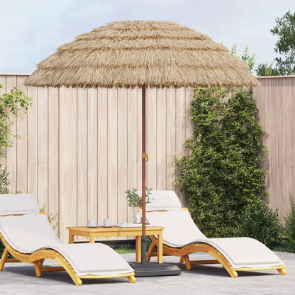Beach Parasol 160 x 160 x 196 cm Polyester and Steel Natural Ø 206 cm