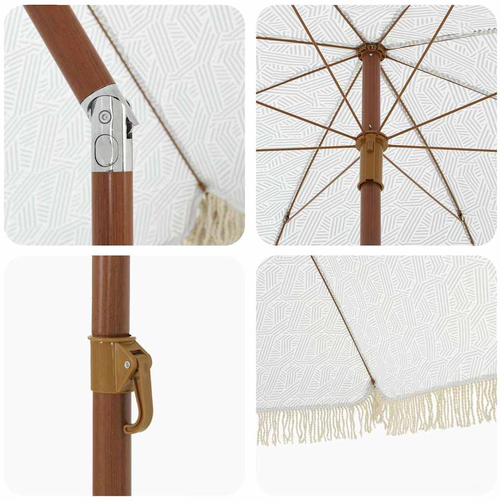 vidaXL Beach Parasol 205 x 205 x 210 cm Polyester and Steel Round 5