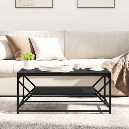 vidaXL Coffee Table Black Oak 90 x 50 x 40 cm 4