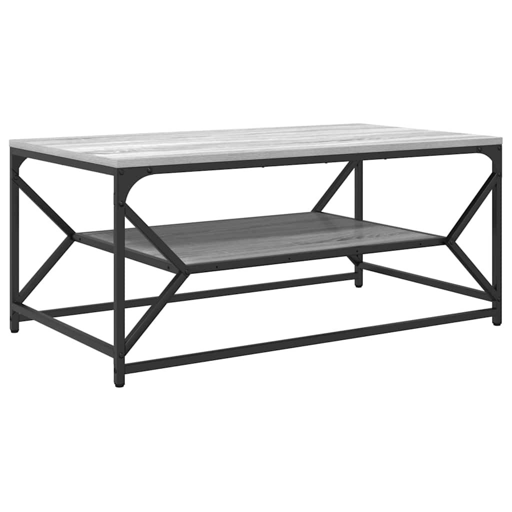 vidaXL Coffee Table Grey Sonoma 90 x 50 x 40 cm 2