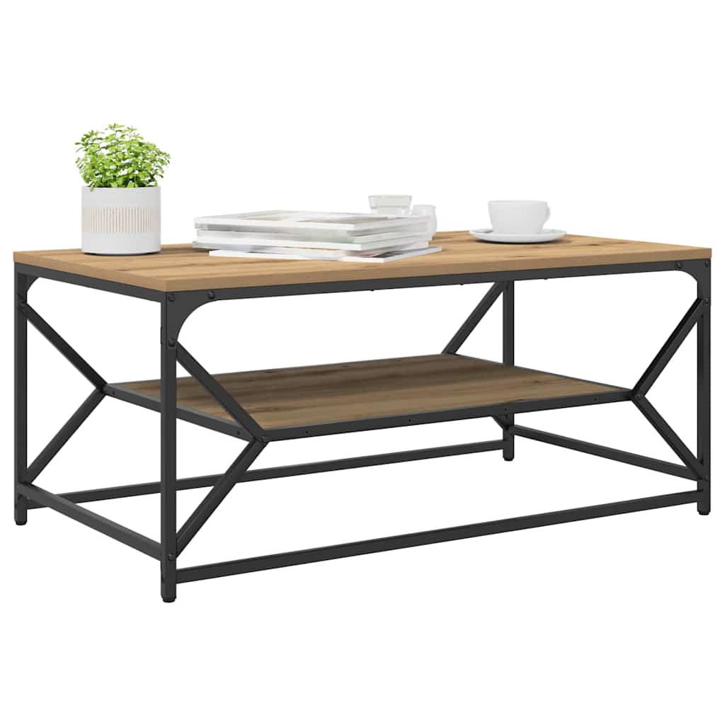 vidaXL Coffee Table Artisan Oak 90 x 50 x 40 cm 3