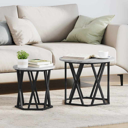 vidaXL Side Table 2 pcs Grey Sonoma 50 x 50 x 40 cm 1