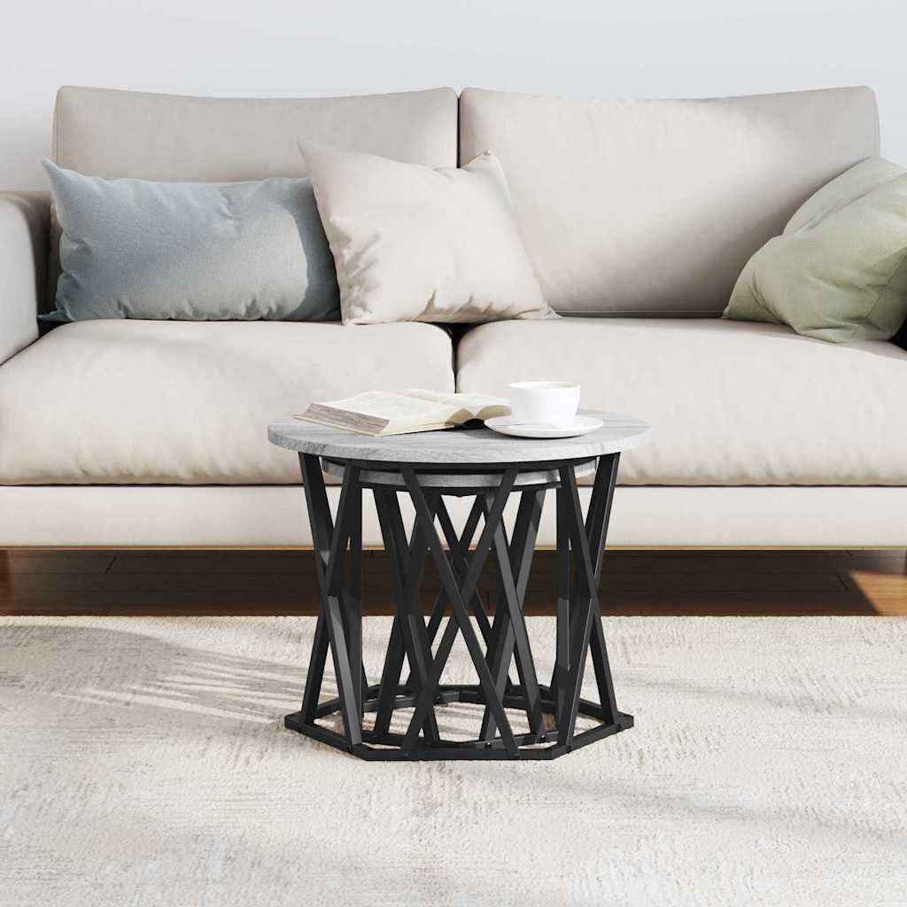 vidaXL Side Table 2 pcs Grey Sonoma 50 x 50 x 40 cm 4