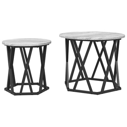 vidaXL Side Table 2 pcs Grey Sonoma 50 x 50 x 40 cm 2