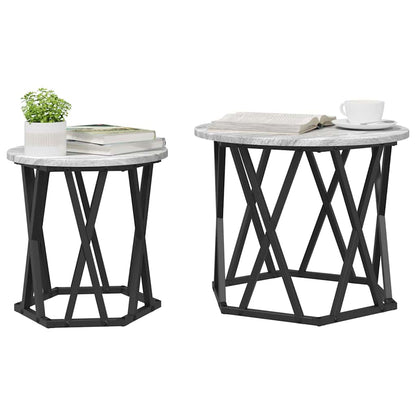 vidaXL Side Table 2 pcs Grey Sonoma 50 x 50 x 40 cm 3
