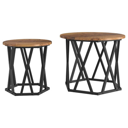 vidaXL Side Table 2 pcs Reclaimed Wood 50 x 50 x 40 cm 2