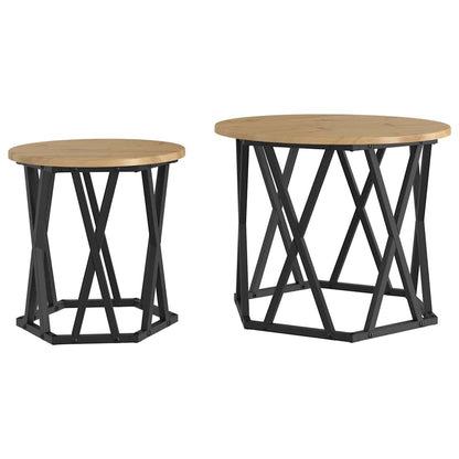 vidaXL Side Table 2 pcs Artisan Oak 50 x 50 x 40 cm 2