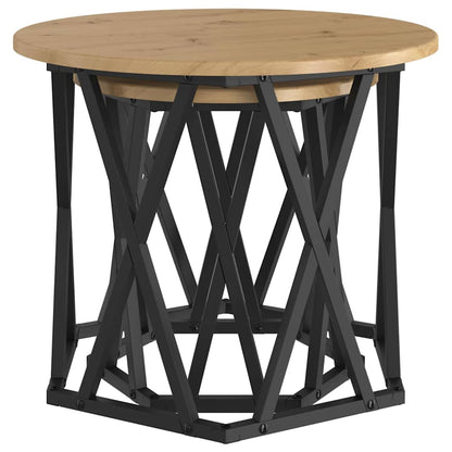 vidaXL Side Table 2 pcs Artisan Oak 50 x 50 x 40 cm 5