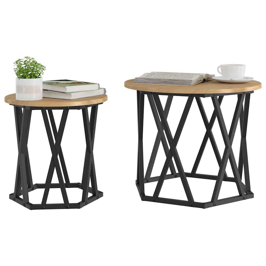 vidaXL Side Table 2 pcs Artisan Oak 50 x 50 x 40 cm 3