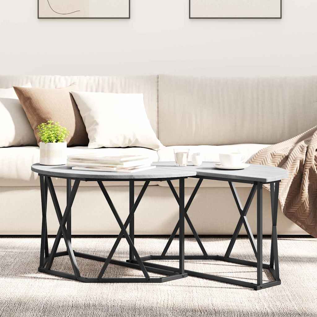 vidaXL Coffee Table Grey Sonoma 80 x 80 x 42 cm 4