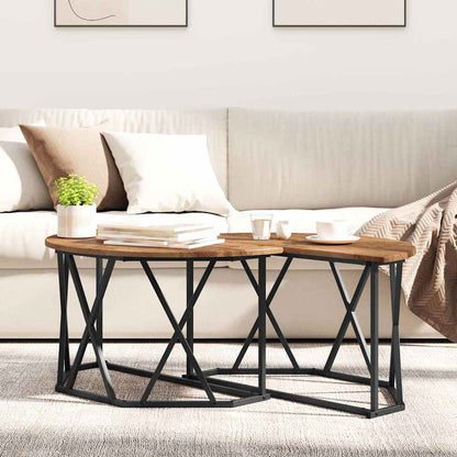 vidaXL Coffee Table Old Wood 80 x 80 x 42 cm Engineered Wood and Steel 4