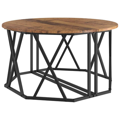 vidaXL Coffee Table Old Wood 80 x 80 x 42 cm Engineered Wood and Steel 5