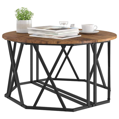vidaXL Coffee Table Old Wood 80 x 80 x 42 cm Engineered Wood and Steel 3