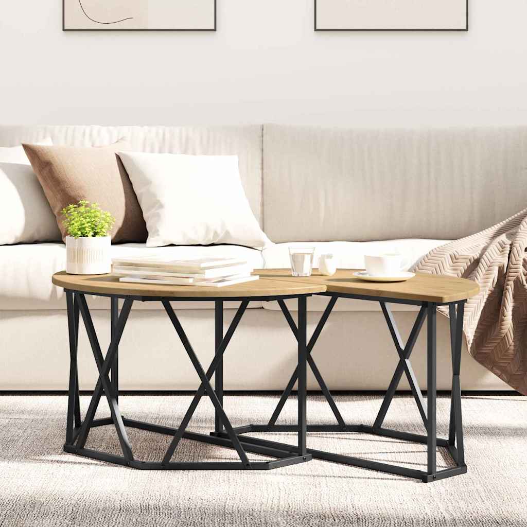 vidaXL Coffee Table Artisan Oak 80 x 80 x 42 cm 4