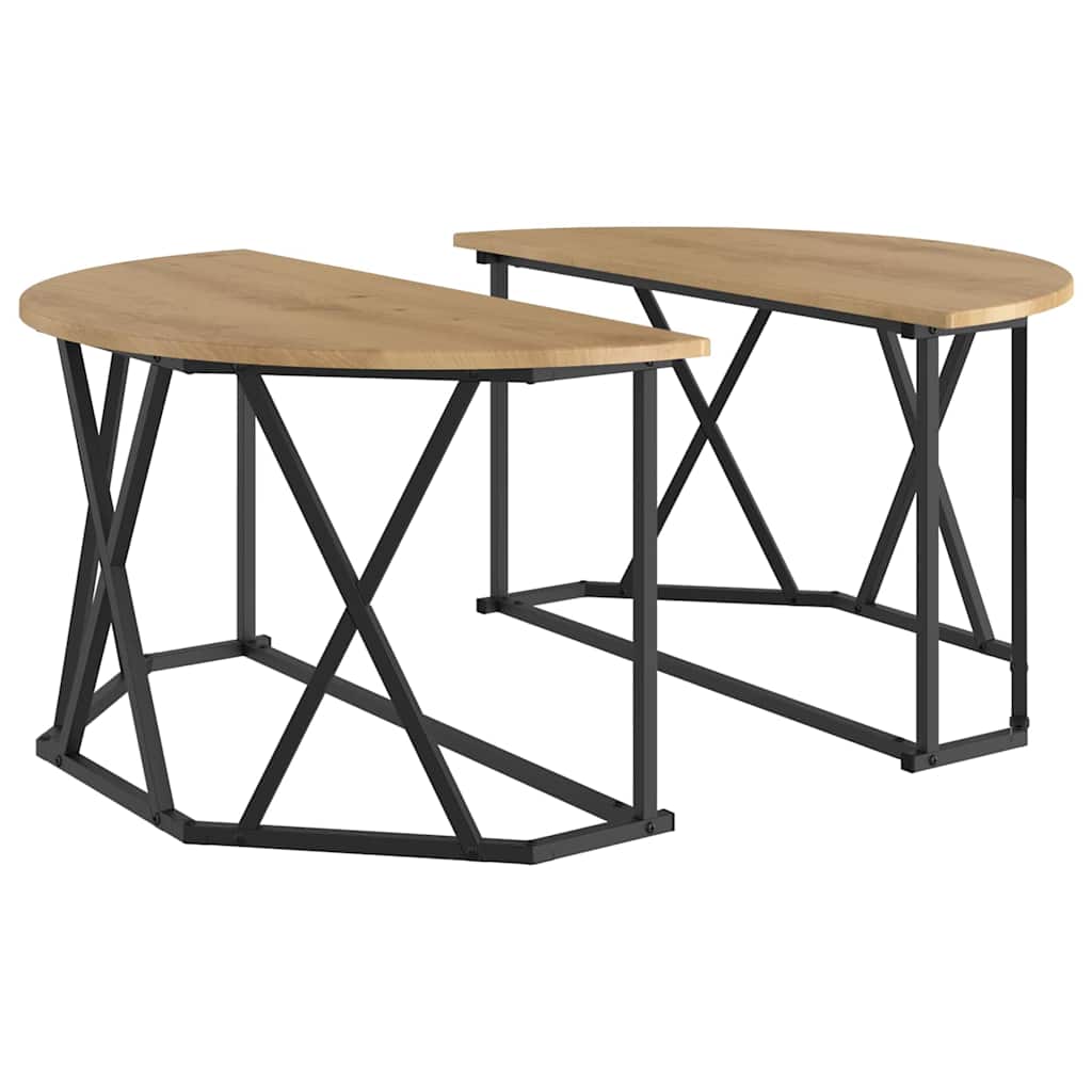 vidaXL Coffee Table Artisan Oak 80 x 80 x 42 cm 2