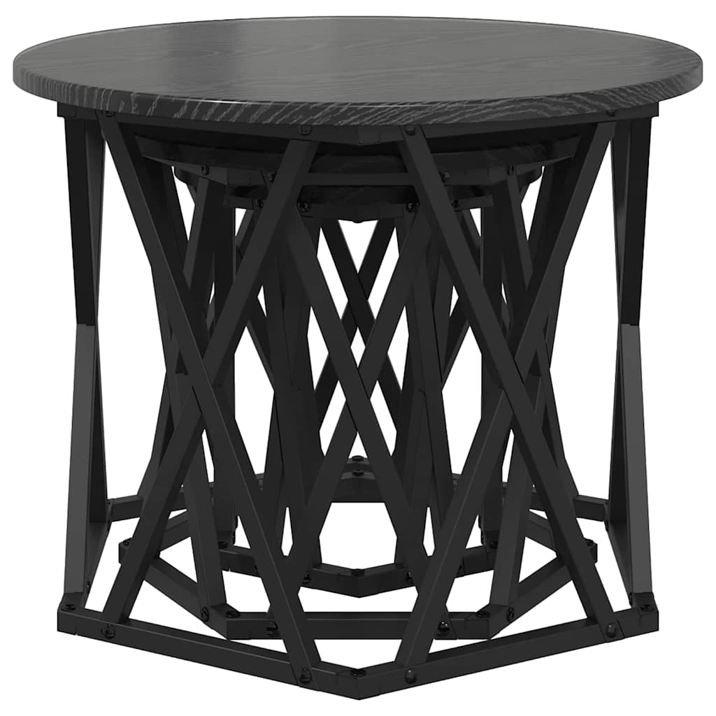 vidaXL Nesting Side Table 3 pcs Black Oak 53 x 53 x 40 cm 5