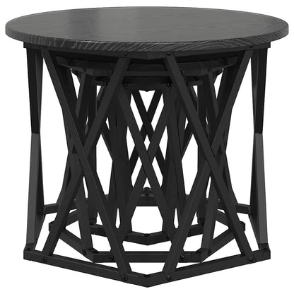 vidaXL Nesting Side Table 3 pcs Black Oak 53 x 53 x 40 cm 5