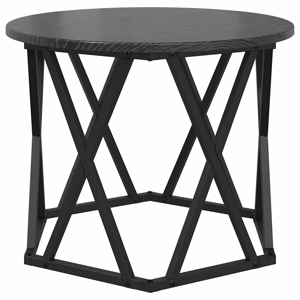 vidaXL Nesting Side Table 3 pcs Black Oak 53 x 53 x 40 cm 6