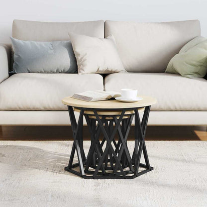 vidaXL Nesting Side Table 3 pcs Sonoma Oak 53 x 53 x 40 cm 4