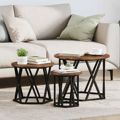 vidaXL Nesting Side Table 3 pcs 53 x 53 x 40 cm